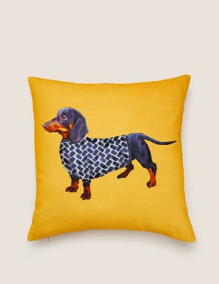 

Pure Cotton Sausage Dog Cushion Cover - Ochre, Ochre