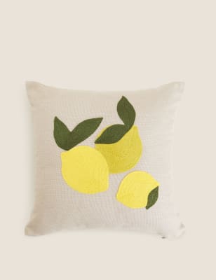 

Cotton Lemon Small Tufted Cushion - Grey Mix, Grey Mix