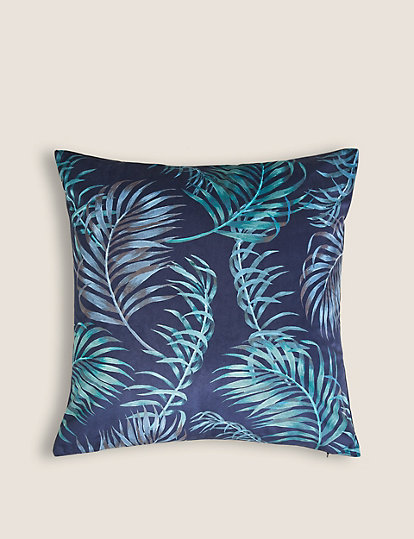 Velvet Palm Print Cushion