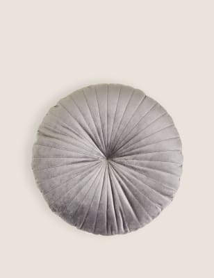 

M&S Collection Velvet Cushion - Charcoal, Charcoal