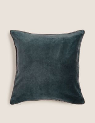 

M&S Collection Pure Cotton Velvet Cushion - Soft Teal, Soft Teal