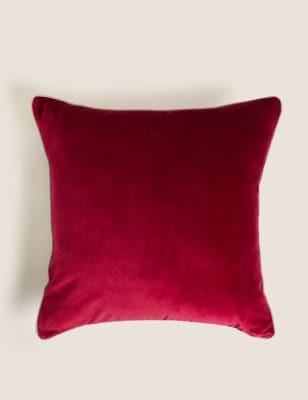 

M&S Collection Pure Cotton Velvet Cushion - Oxblood, Oxblood