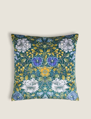 Velvet Mirror Floral Print Cushion