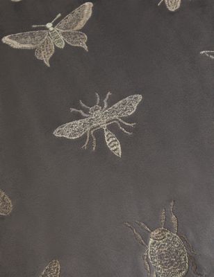 

M&S Collection Velvet Insect Embroidered Cushion - Charcoal, Charcoal