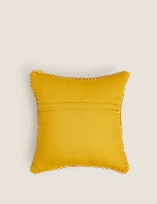 

Pure Cotton Bee Small Embroidered Cushion - Cream Mix, Cream Mix