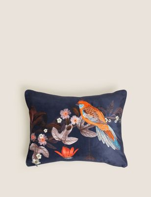 

Bird Embroidered Bolster Cushion - Burgundy Mix, Burgundy Mix
