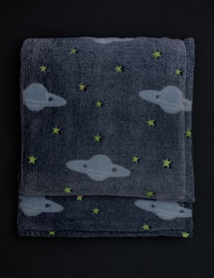 

Fleece Glow In The Dark Space Throw - Multi, Multi