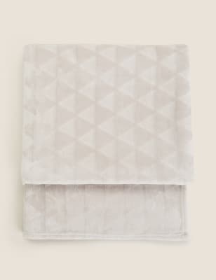 

Fleece Geometric Throw - Light Grey, Light Grey