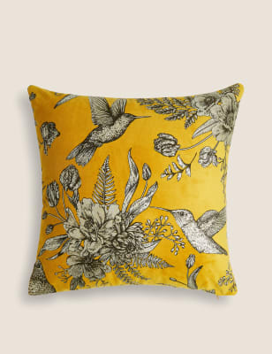 

Foil Floral Cushion - Ochre, Ochre