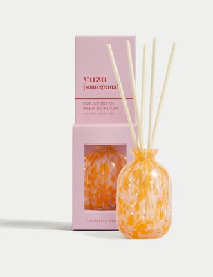 M&S Yuzu & Pomegranate Confetti Glass Pre-Scented Diffuser - Pink Mix, Pink Mix,White