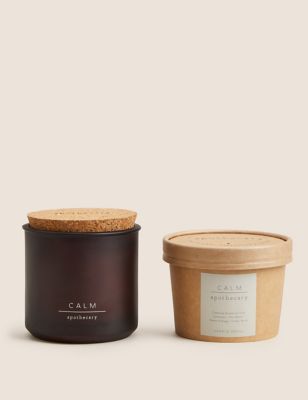 Apothecary Calm Candle & Refill Set - Amber, Amber