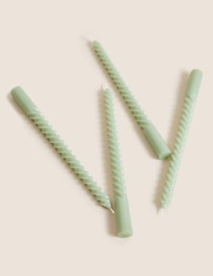 Set of 4 Twisted Dinner Candles