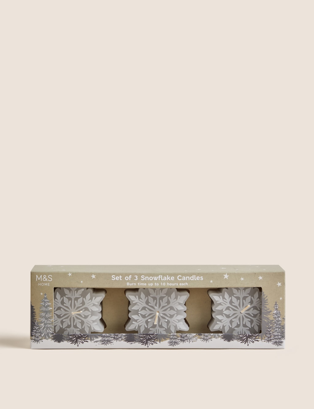 Set of 3 Snowflake Candles image 1