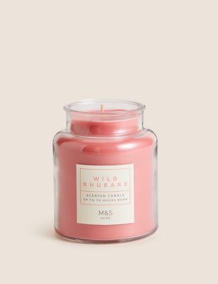 M&S Wild Rhubarb Jar Candle - Pink, Pink