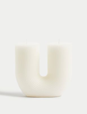M&S U-Shape Candle - Cream, Cream