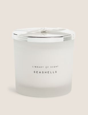 Library Of Scent Seashells 3 Wick Candle - White, White
