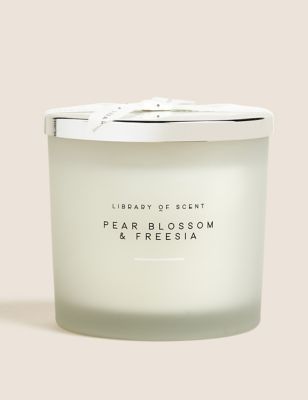 Library Of Scent Pear Blossom & Freesia 3 Wick Candle - White Mix, White Mix