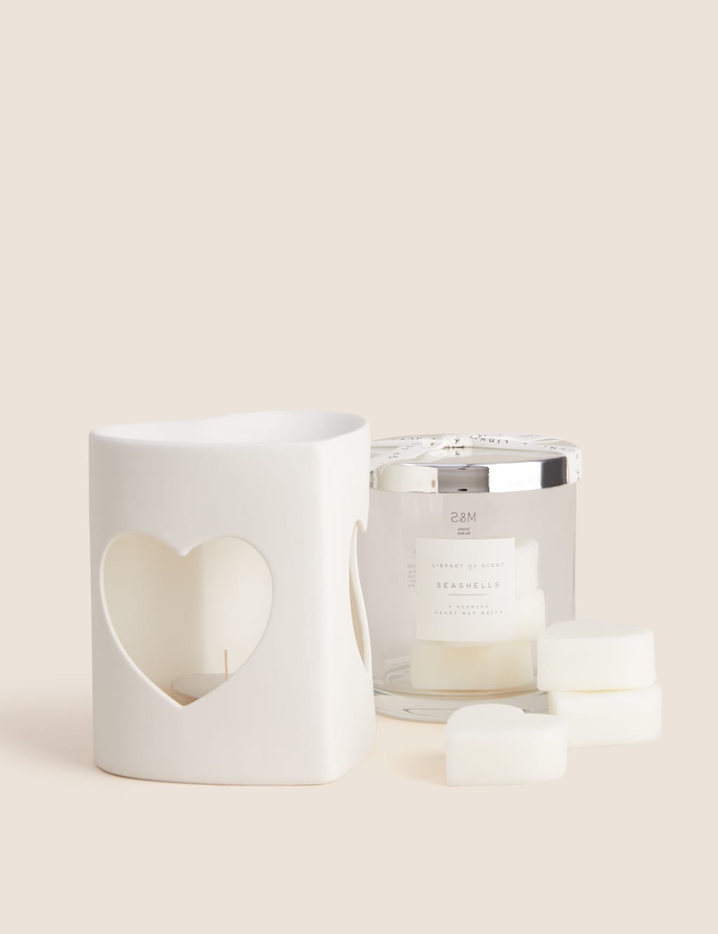 Seashells Heart Wax Melts Burner Gift Set image 1