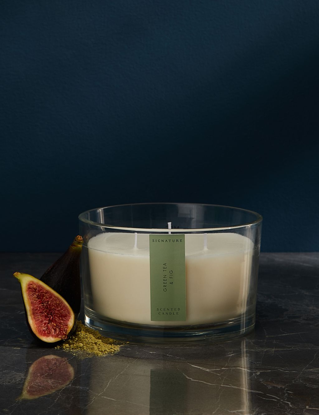 Green Tea & Fig 3 Wick Candle image 2