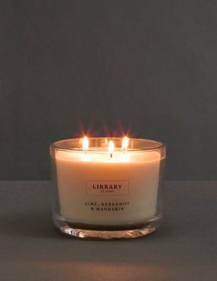 Library Of Scent Lime, Bergamot & Mandarin 3 Wick Candle - White, White
