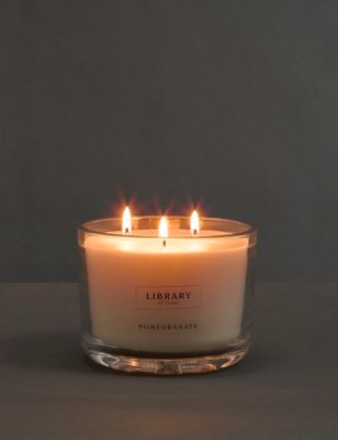 Library Of Scent Pomegranate 3 Wick Candle - White Mix, White Mix