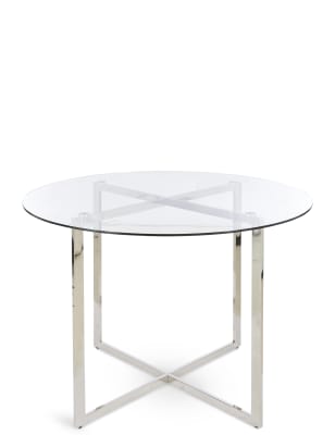 table main n round M&S Metal  Table & Round Dining Glass