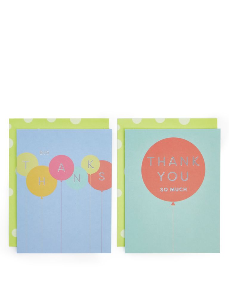 Pack of 8 Balloon Thank You Cards 1 of 3