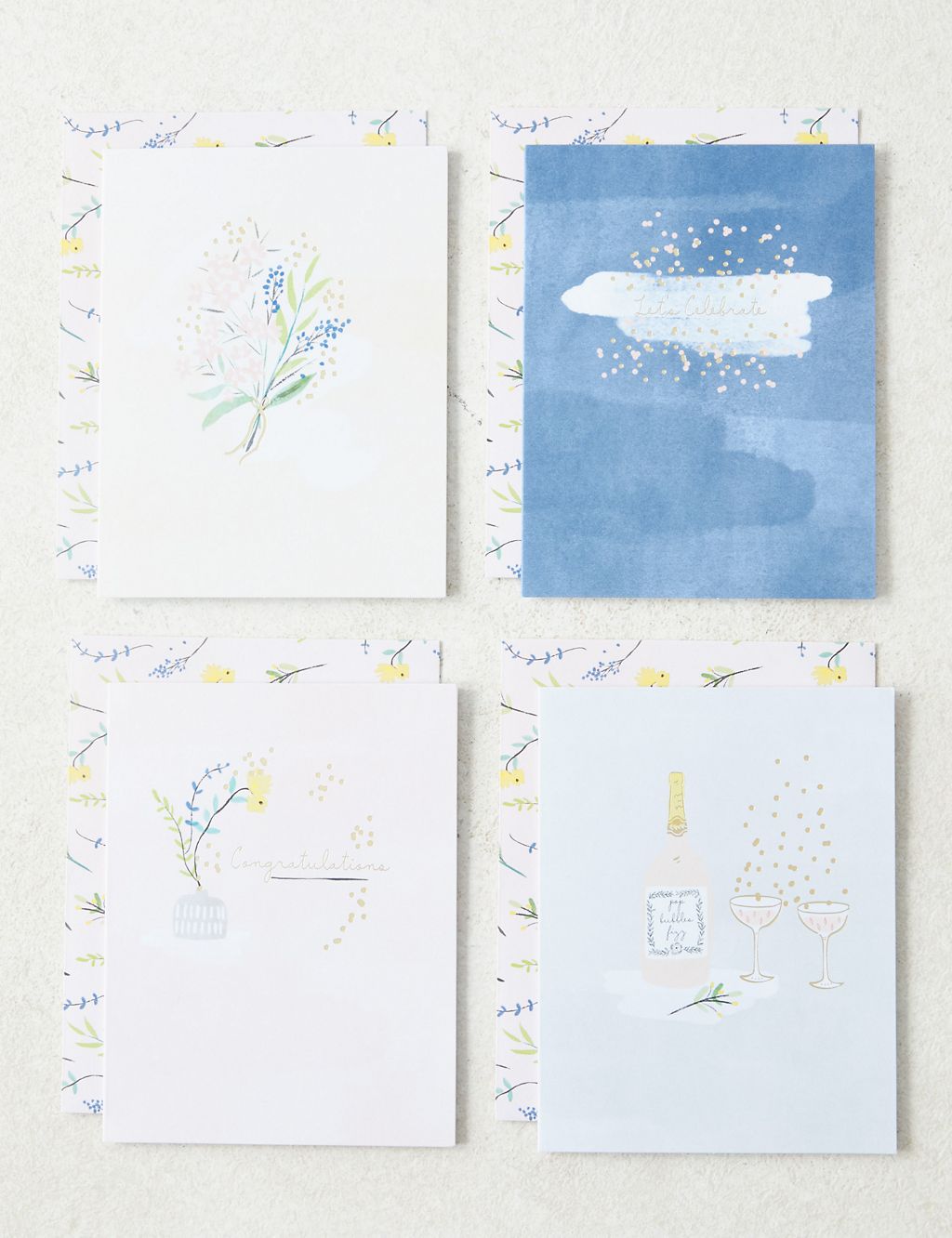Pack of Contemporary Blank & Congratulation Cards - 12 Cards in 4 Designs 3 of 4