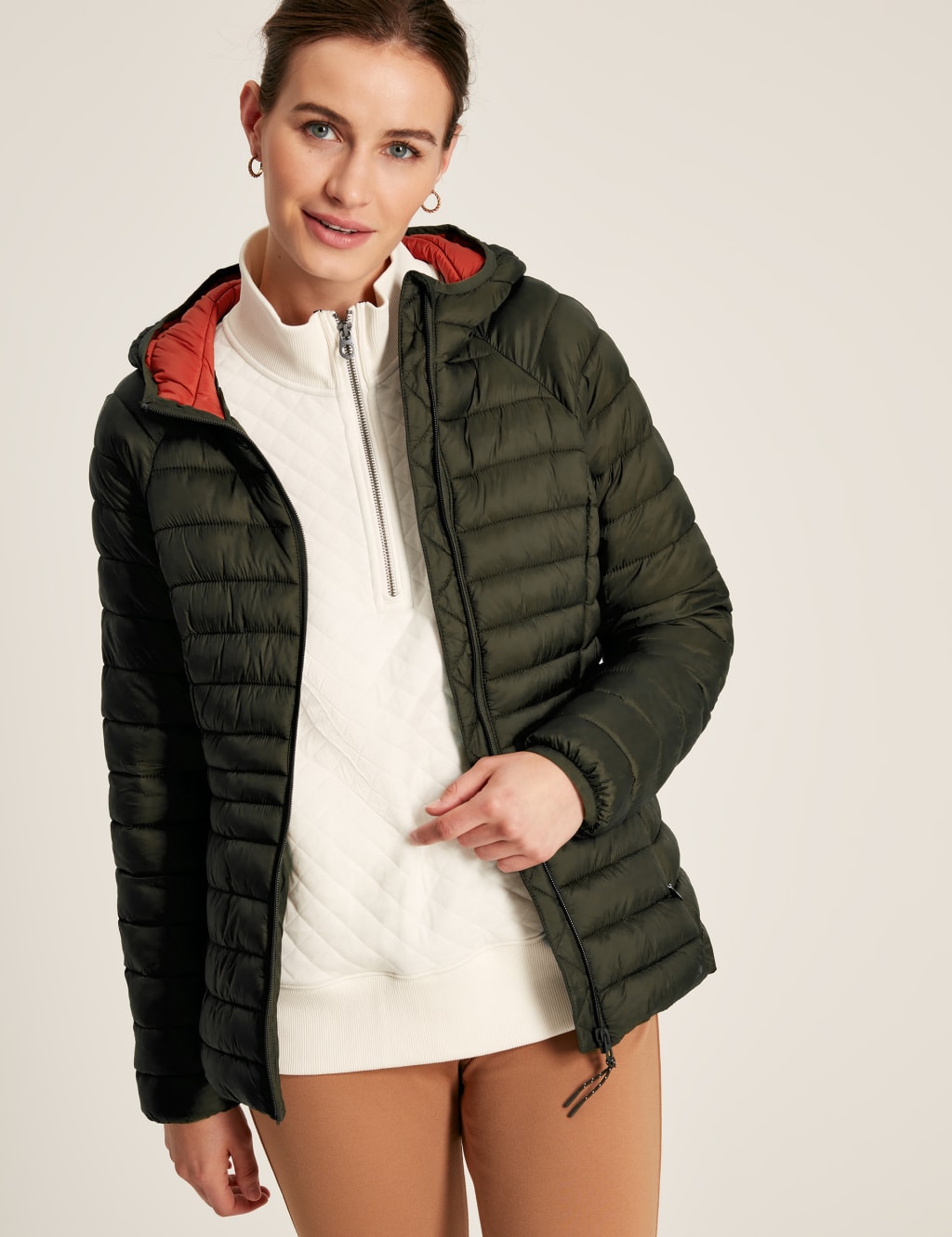 Joules hooded clearance quilted jacket