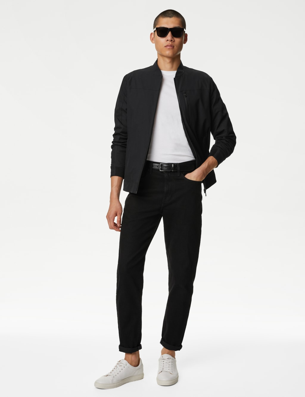 Mens black on sale bomber jacket outfit