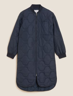 per una padded collarless puffer jacket