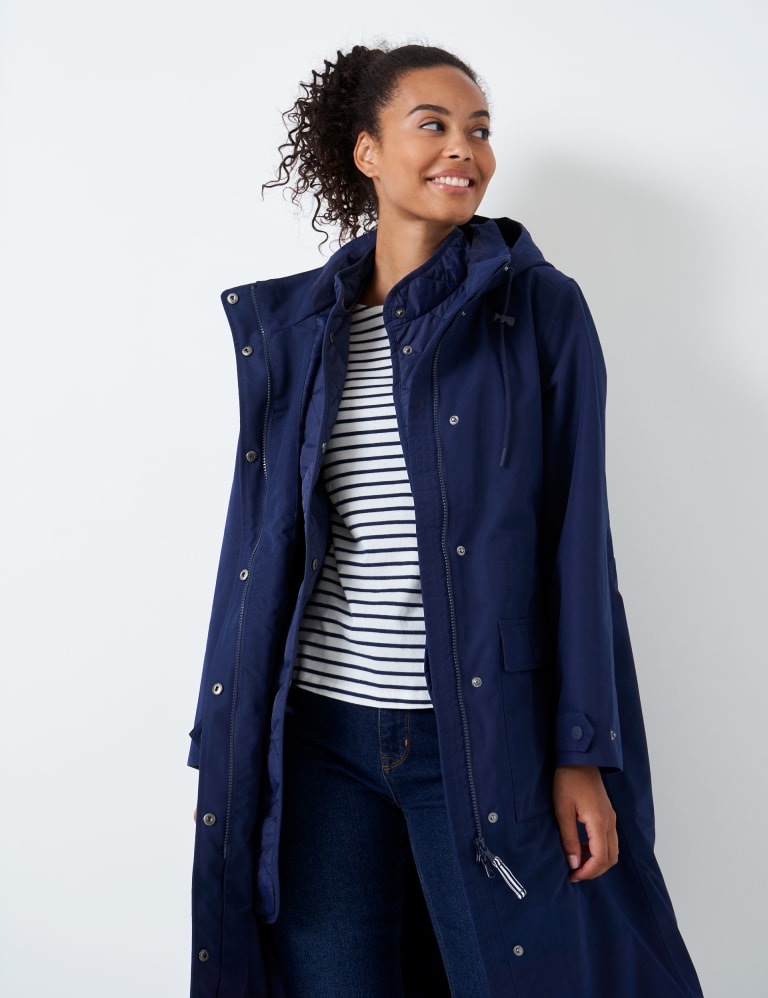 Crew Clothing Heavy Padded Longline Coat, Navy, 12