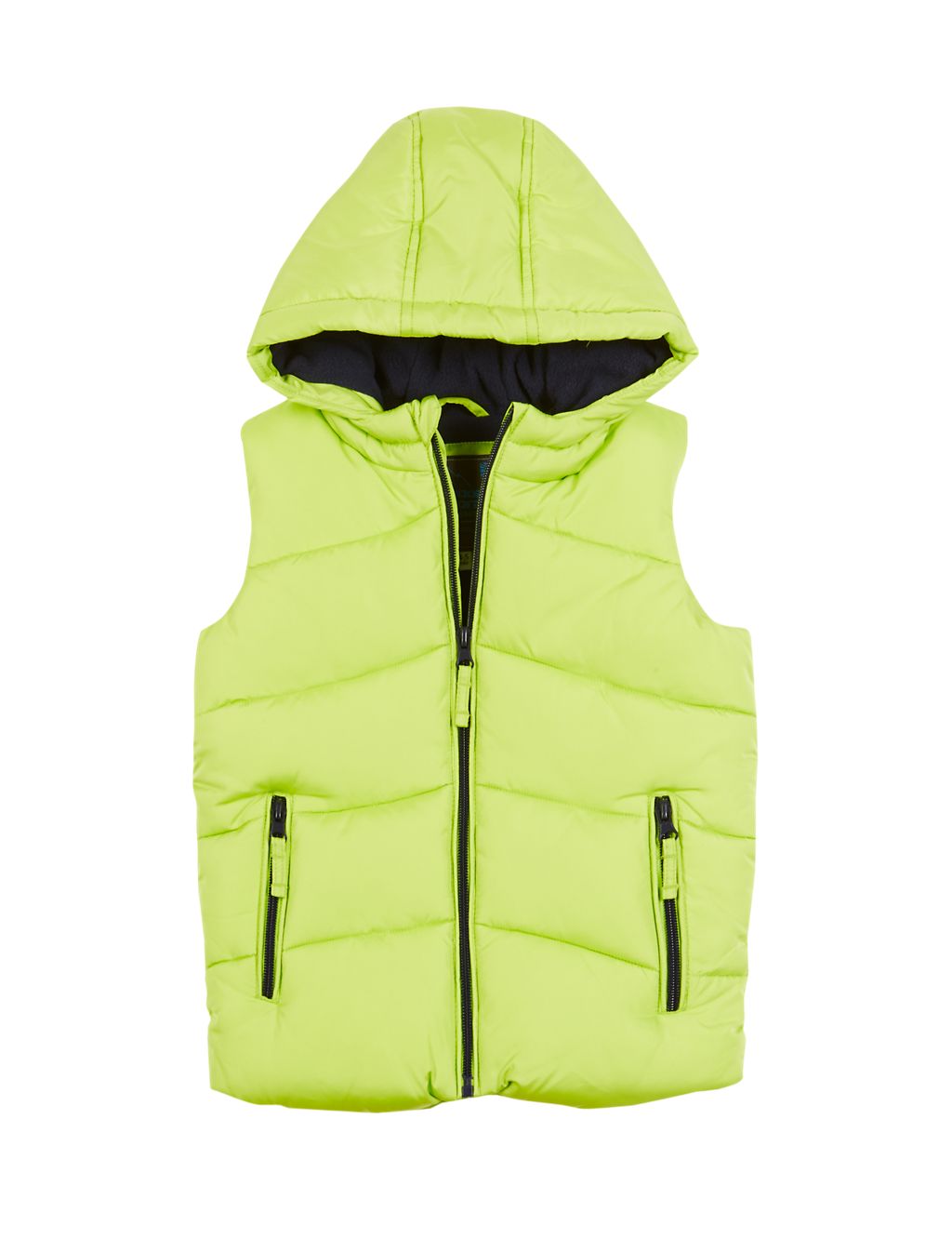 Padded Hooded Gilet with Fleece Lining (1-7 Years) 1 of 3