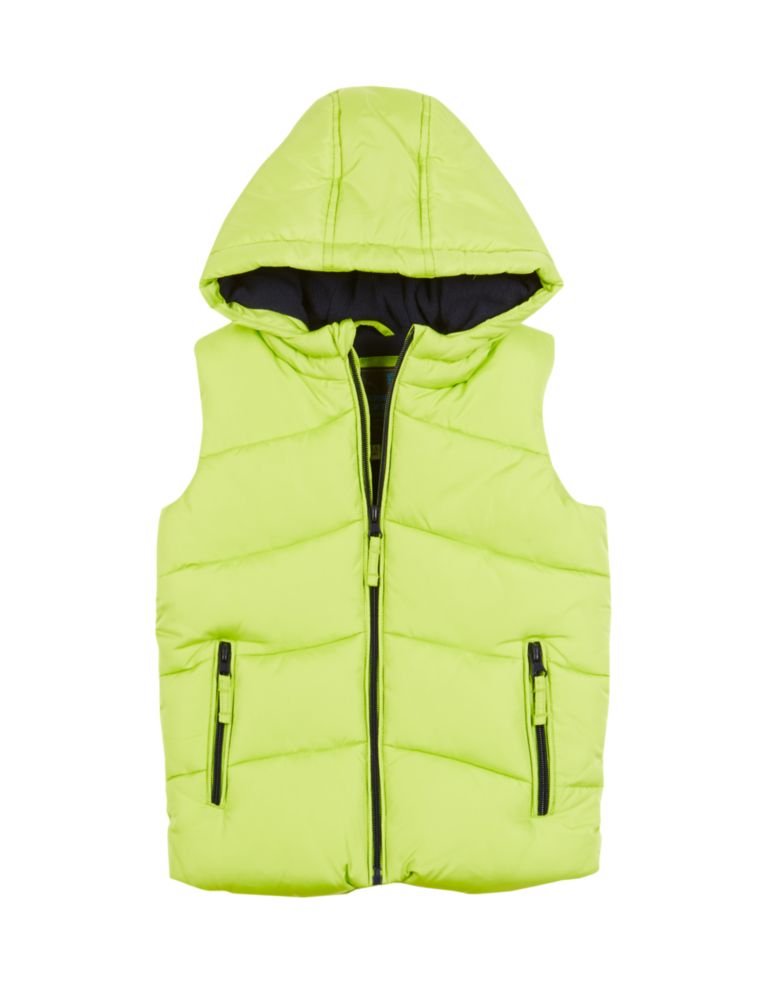 Padded Hooded Gilet with Fleece Lining (1-7 Years) 2 of 3