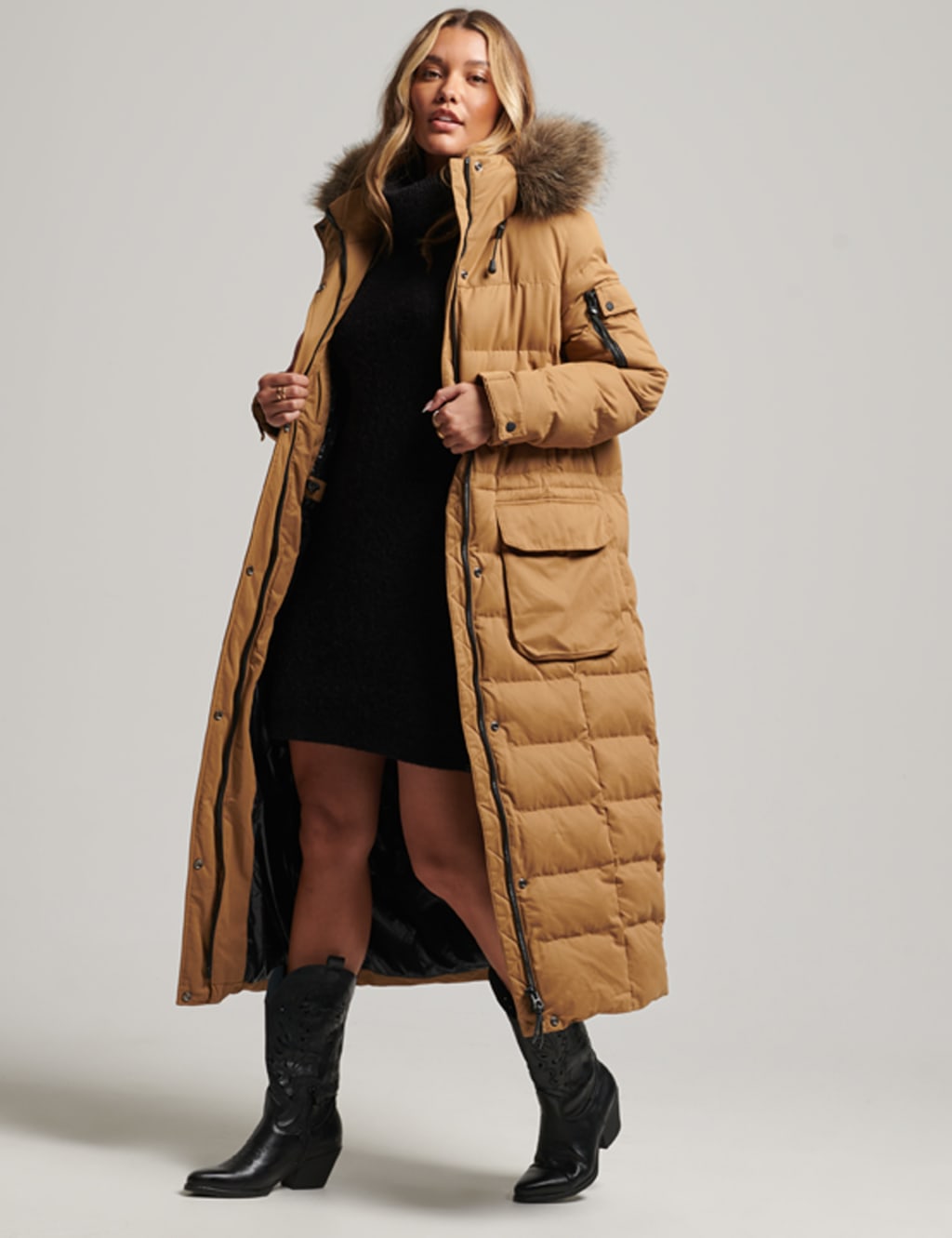 Padded Hooded Longline Parka Coat 1 of 7