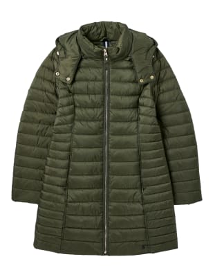 Padded Hooded Longline Puffer Coat Image 2 of 11