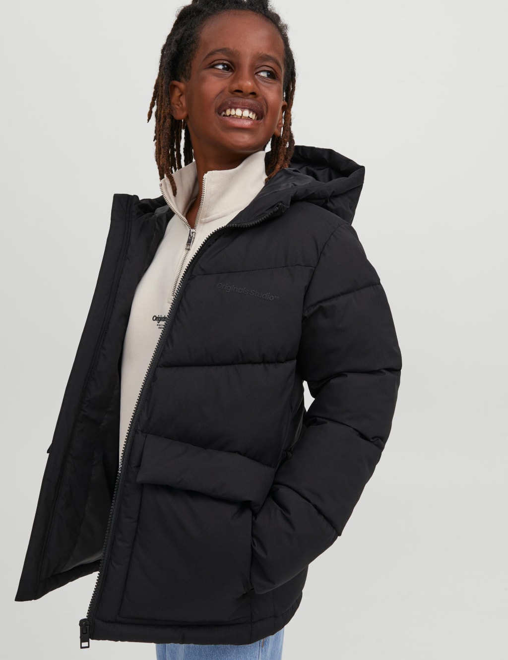 Hooded padded puffer jacket hotsell