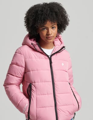 Padded Hooded Quilted Puffer Jacket button-up Image 2 of 6