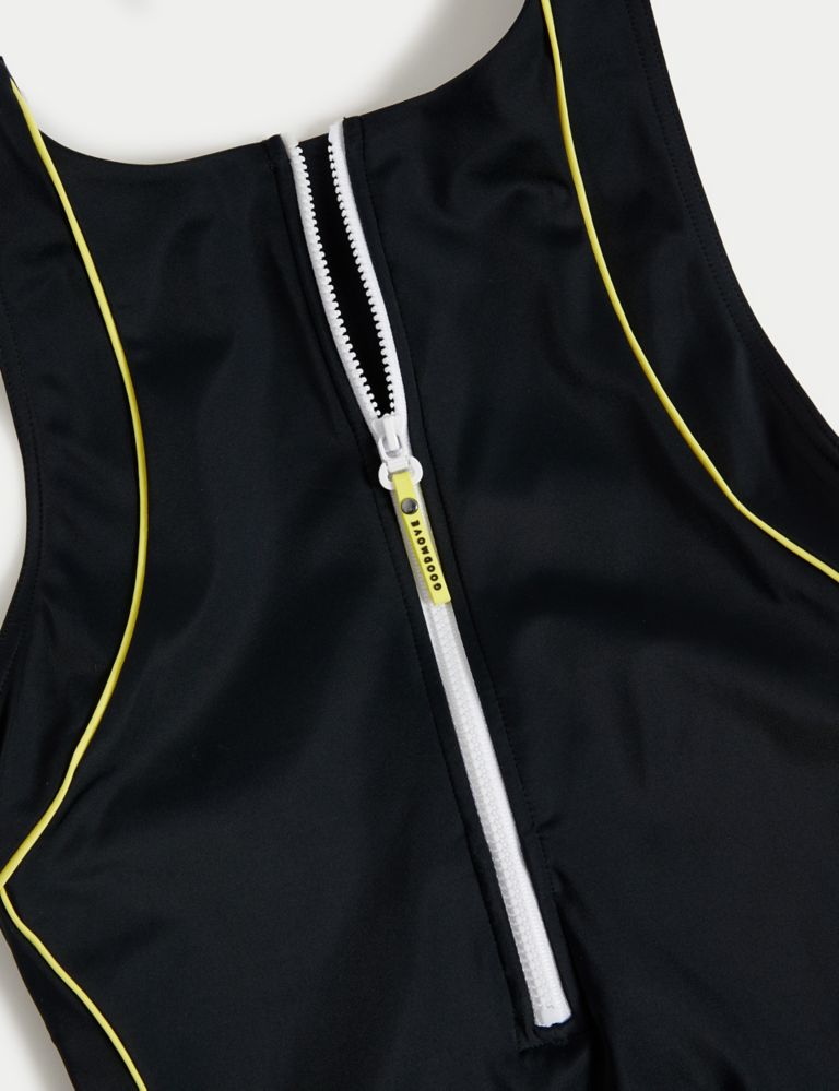 Padded Panelled Zip Detail Sports Swimsuit 7 of 7
