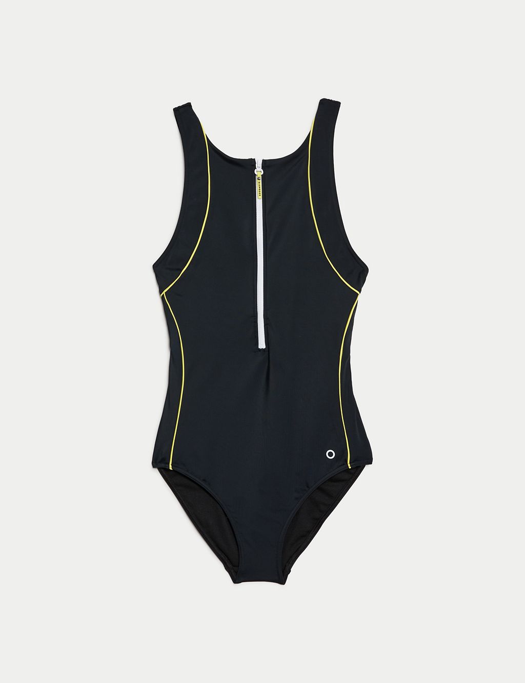 Padded Panelled Zip Detail Sports Swimsuit 1 of 7