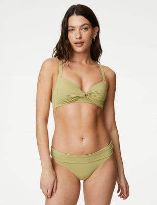 Padded Plunge Bikini Top, M&S Collection