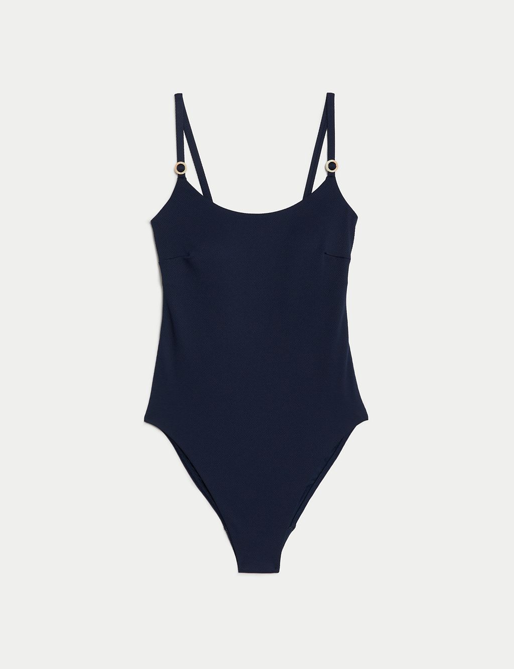 Padded Ring Detail Scoop Neck Swimsuit 1 of 6