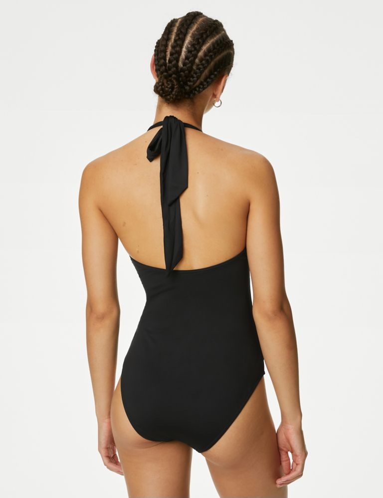 Padded Ruched Halterneck Plunge Swimsuit 5 of 6