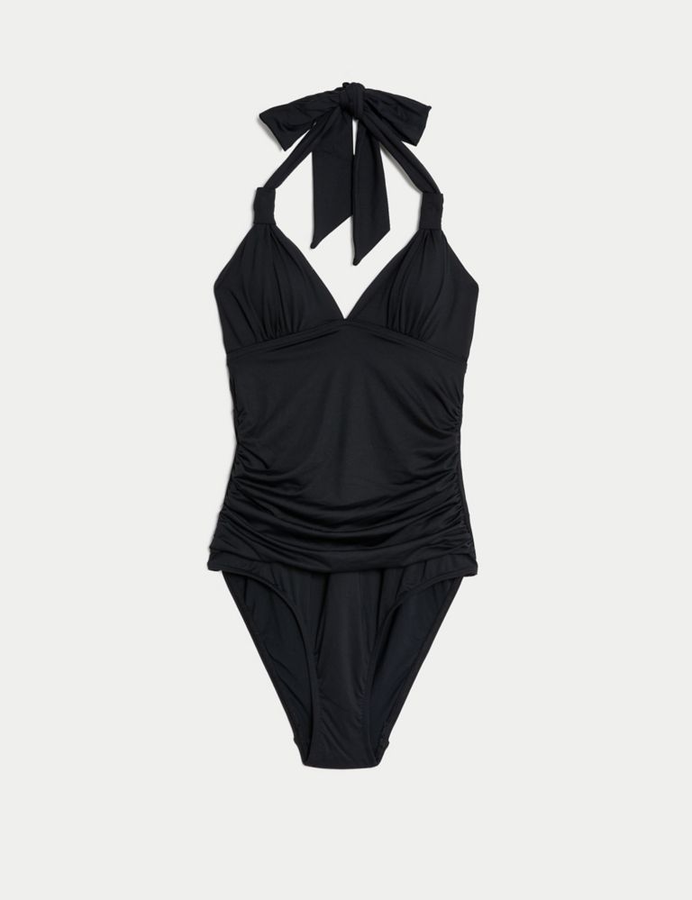 Padded Ruched Halterneck Plunge Swimsuit 2 of 6