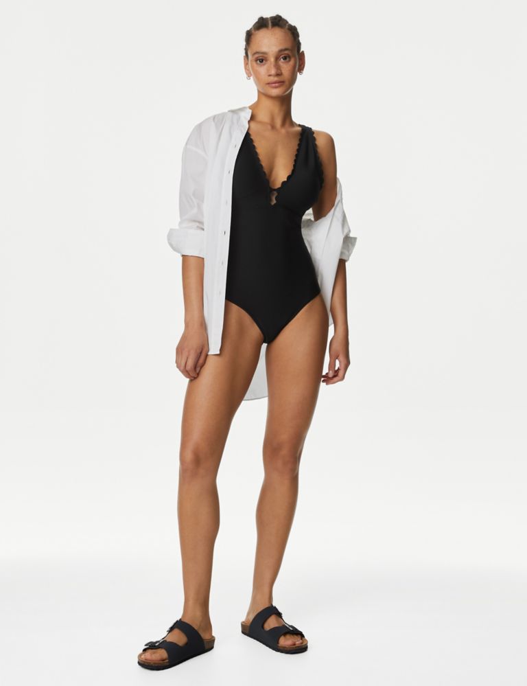 Padded Scallop Plunge Swimsuit 5 of 6