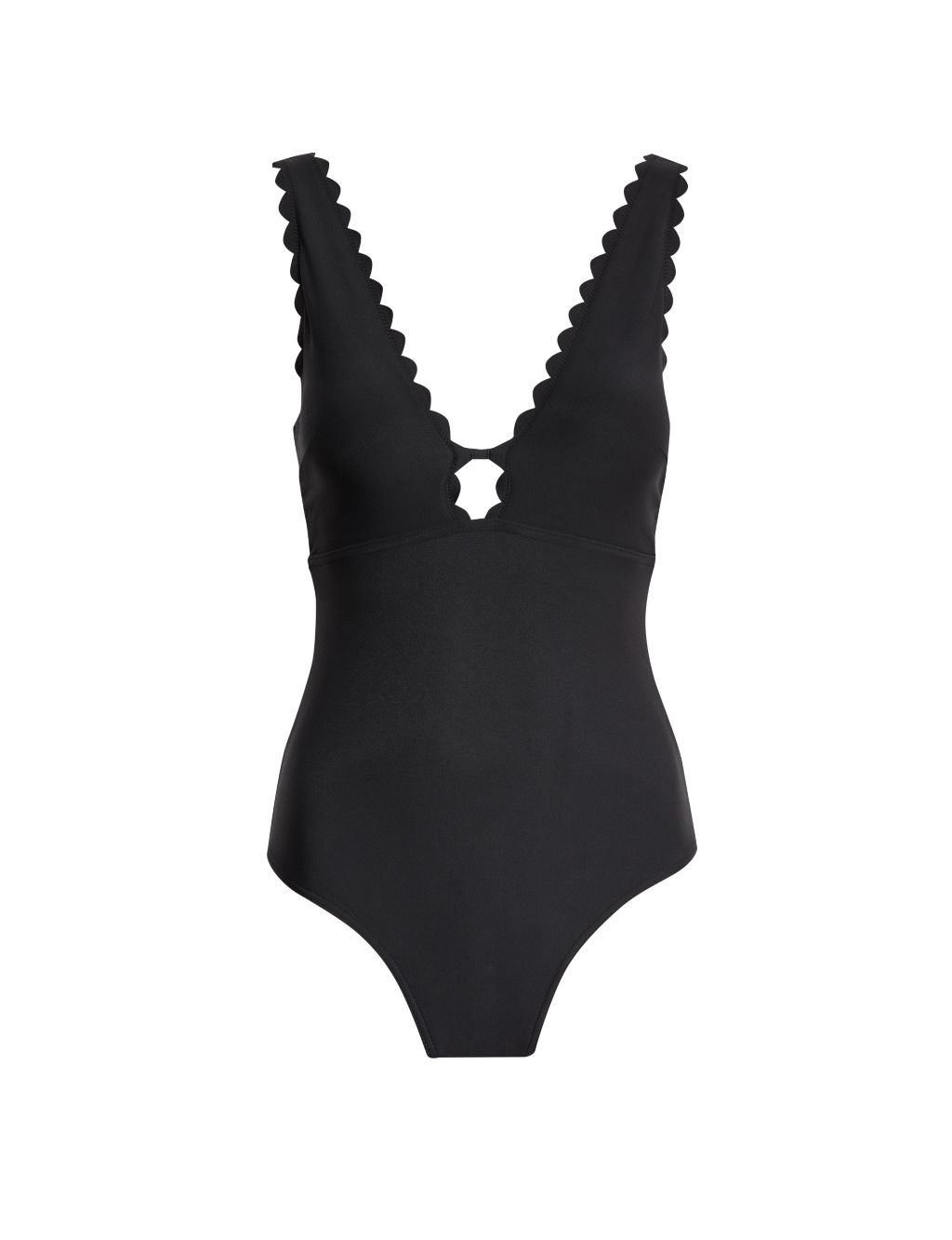 Padded Scallop Plunge Swimsuit | M&S Collection | M&S