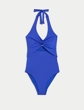 Padded Twist Front Halterneck Swimsuit Image 2 of 5