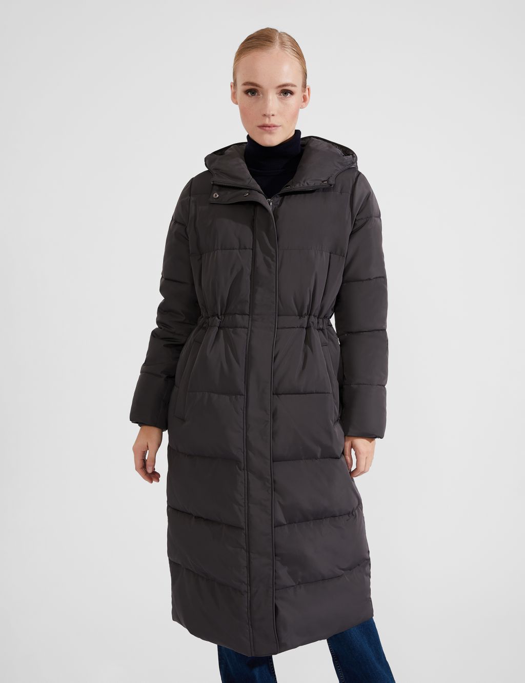 Padded Waisted Hooded Puffer Coat 2 of 8