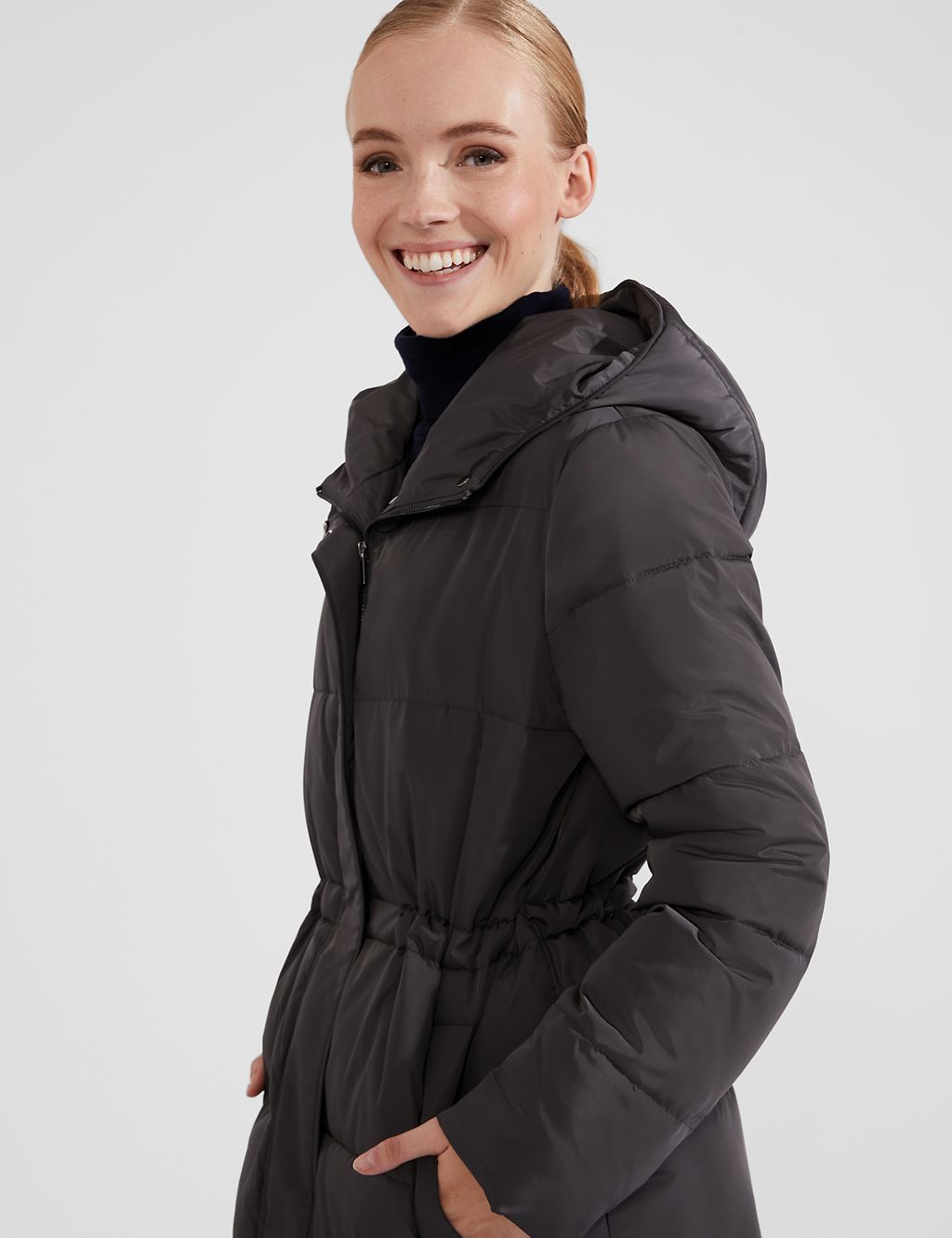 Padded Waisted Hooded Puffer Coat 8 of 8