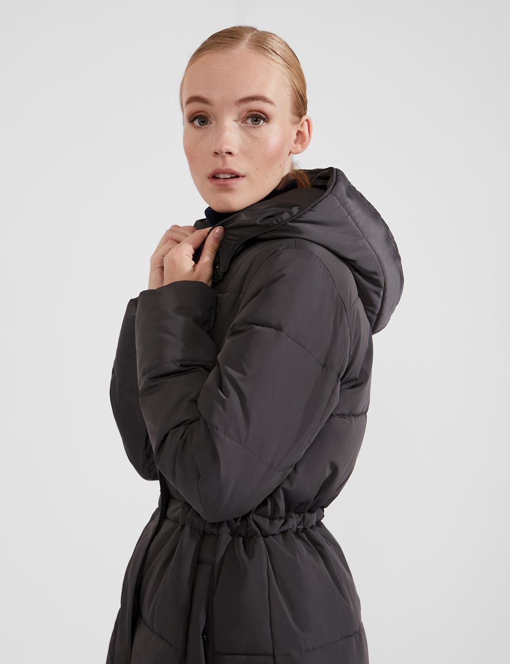 Padded Waisted Hooded Puffer Coat 4 of 8